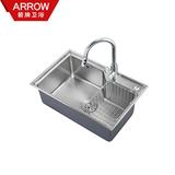 正品优质ARROW箭牌卫浴不锈钢水槽 厨房水池大单槽洗菜盆AE5502