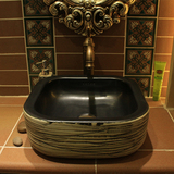 方形复古面盆个性创意洗手盆艺术盆台上盆浴室柜洗脸盆陶瓷洗手盆