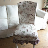 草莓庭院 纯棉加厚椅套 连体椅套餐椅套 餐桌布艺椅子套椅垫定做