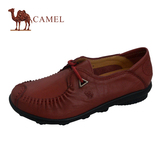 camel骆驼女鞋 2015新款休闲鞋正品真皮低帮平跟系带皮鞋A1307088