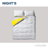 NIGHT'S夜家居纯棉时尚简约四件套1.5格子床单被套1.8米全棉床品