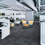 高档办公室地毯家用商用写字楼工程走廊黑色拼接素色条纹方块地毯