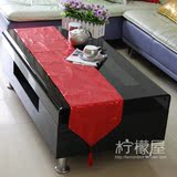 现代欧式亮片桌旗时尚简约 黑色银色红色 茶几布/餐桌 样板间饰品