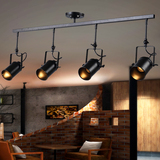 美式复古背景墙轨道灯创意个性服装店酒吧台工业明装长杆LED射灯