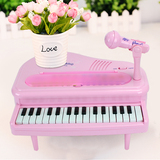 儿童宝宝欢乐电子琴带麦克风 电源 女孩公主3-5-6岁生日礼物玩具