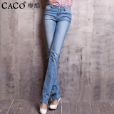韩国CACO 小直筒牛仔裤女款长裤夏季薄款弹力韩版显瘦中腰修身120