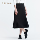 Naivee/纳薇2016夏季女装专柜新品高腰A型中长半身裙163372449