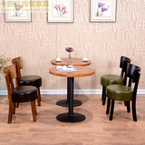 热卖咖啡厅沙发实木餐桌椅组合西餐厅奶茶店港式桌椅 甜品店桌椅