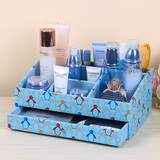 韩国皮质化妆品护肤品收纳盒包置物架 抽屉式大号欧式桌面整理盒