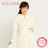 Liz Lisa2016春季新款时尚卫衣女2008休闲蝴蝶结连帽长袖拉链外套