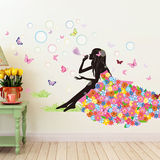 蝴蝶墙贴纸可爱女孩卧室床头沙发背景墙壁个性公主房间装饰品贴画