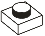 【世标】拼装积木散件零件配件1X1矮孔砖10个 NO.074兼容乐高S牌
