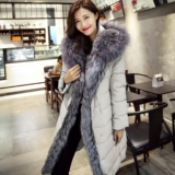 2015新款冬季正品韩国代购超大毛领羽绒服女中长款修身加厚连帽