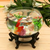 包邮超白桌面透明玻璃鱼缸圆形小型迷你大号创意金鱼缸乌龟缸水培