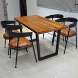 美式乡村铁艺餐桌椅多功能1-8组合实木餐桌用椅办公室会议书桌
