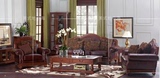 美式地中海现代简约白蜡木实木布艺客厅环保沙发组合家具 可定制
