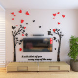 温馨树3D水晶立体墙贴客厅沙发电视卡通爱心背景墙亚克力家居装饰