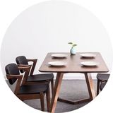 爱家佳 日式白橡木北欧餐桌简约实木餐桌椅组合胡桃木色餐厅家具