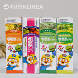 韩国进口宝露露pororo儿童牙刷软毛小孩牙膏套装宝宝3-6-12岁可食