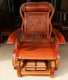 越南红木大果紫檀缅甸花梨实木活动摇椅 躺椅 懒人椅脚底按摩椅子