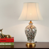 新品 纽曼米莱 中式全铜陶瓷台灯创意彩绘装饰客厅书房卧室床头灯
