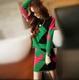 2015秋冬季新款韩版女装连衣裙针织中长款包臀两件套装裙包裙子潮