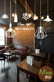 时尚吊灯小电灯墙贴纸咖啡餐厅服装店铺橱窗装饰品玻璃门创意背景