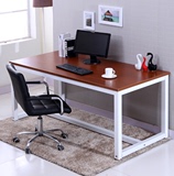 新款简约现代台式双人办公桌钢木电脑桌家用简易长方形会议桌子