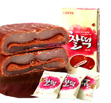 韩国进口乐天糯米巧克力夹心打糕派糕点心早餐代餐休闲零食品186g