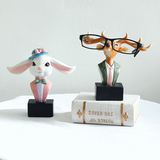 创意个性眼镜架收纳摆件桌面装饰工艺品鹿可爱兔子办公室时尚礼物