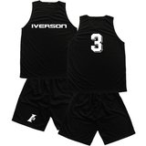 定做加肥加大码儿童号艾弗森3号三号IVERSON球衣训练服篮球服套装