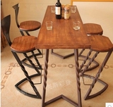 美式实木星巴克咖啡厅休闲桌椅家用休闲创意凳子酒吧吧台桌椅组合