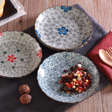 日式釉下彩陶瓷餐具 8英寸家用盘子碟子菜盘创意酒店牛排盘餐盘