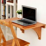 楠竹小户型餐桌连壁桌可折叠挂墙办公电脑桌子创意墙上餐桌书桌