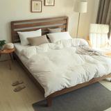 muji风格宜家清新良品水洗棉纯色白色床单床笠被套床上用品四件套