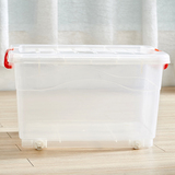 食品级有盖储物箱收纳盒透明塑料整理箱 塑料收纳箱江浙沪包邮