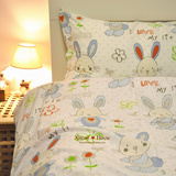 可爱卡通小兔子太阳花小花朵ZAKKA纯棉床上用品四件套床单被套