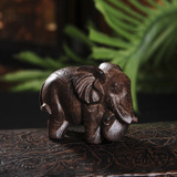 越南沉香木富贵大象雕件 实木大象家居摆件 皮黑雕刻工艺品批发