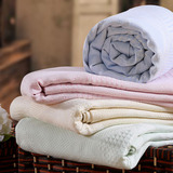 紫罗兰家纺竹纤维毛巾被色织提花竹纤维毛巾毯空调盖毯正品包邮