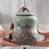 养器 茶叶罐 陶瓷 普洱 哥窑密封罐青瓷存储物罐大小号茶叶包装盒