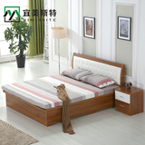 双人床软包气动储物床现代简约床1.2.1.5米.1.8板式高箱床家具