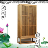 新中式全实木衣柜衣榆木两门储物衣柜免漆现代禅意镂空家具定制