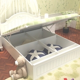 具韩式田园床实木床气动储物床小户型双人高箱床儿童床木槿雅兰家