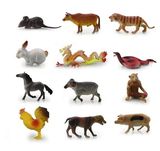 软体十二生肖动物恐龙模型玩具12生肖模型鼠牛虎兔龙蛇马袋装包邮
