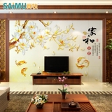 赛牧 中式电视背景墙瓷砖 3D现代简约客厅墙砖影视墙壁画家和富贵