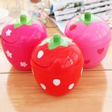 创意潮流可爱草莓迷你桌面垃圾桶韩式甜美摇盖式优质小物收纳桶