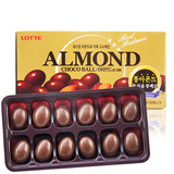 月儿盒装满包邮韩国零食Lotte乐天杏仁夹心巧克力豆42g代可可脂