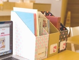 中小学生寝室书本收纳盒 办公室桌面文件整理盒DIY硬纸板书架 大