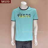 华斯度VASTO 专柜正品代购 圆领LOGO短袖T恤 1085