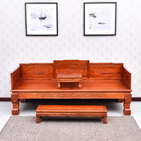 中式实木仿古罗汉床明清沙发床榻榆木山水雕花1米1.2米1.5罗汉床